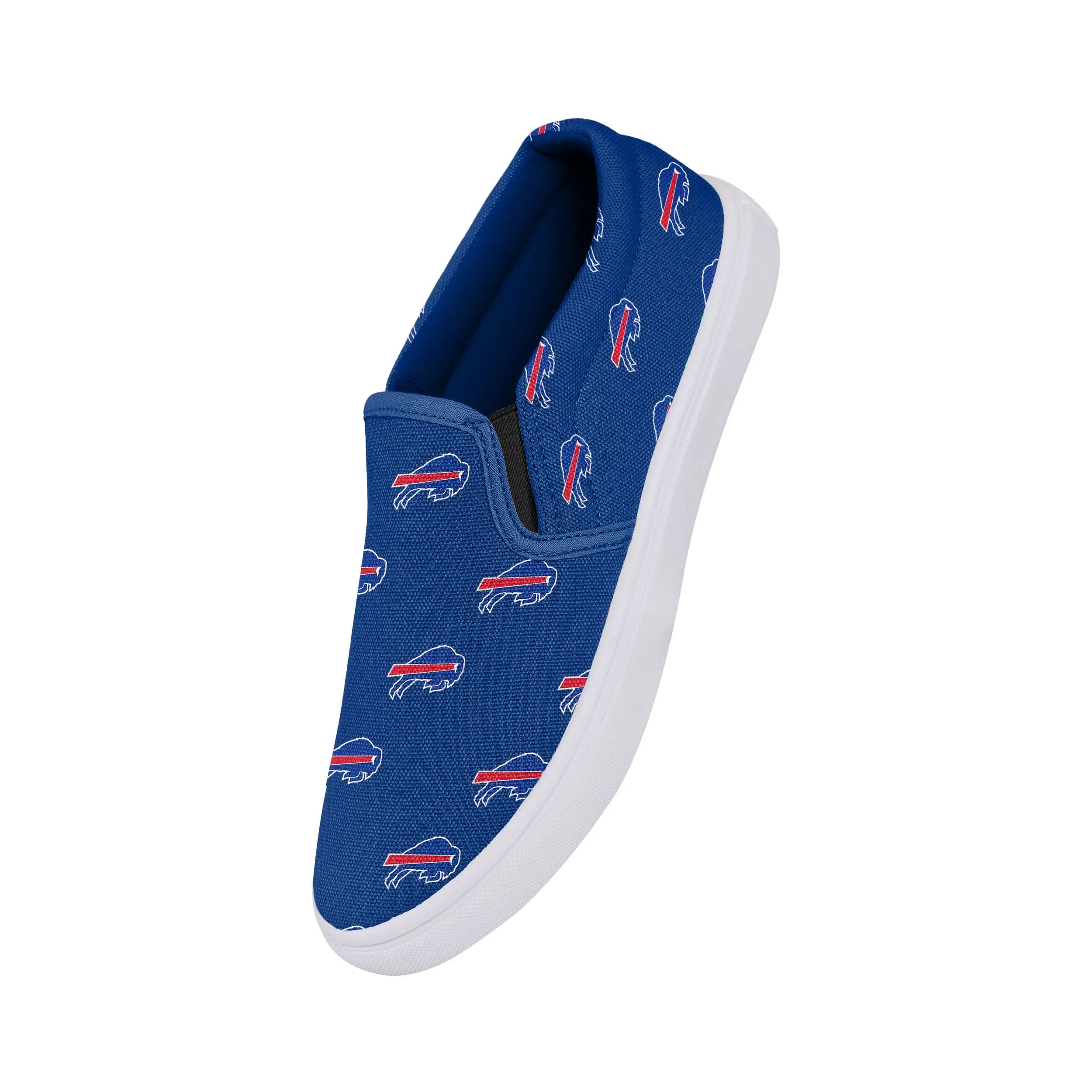 Buffalo Bills NFL Womens Repeat Logo Slip On Canvas Shoe