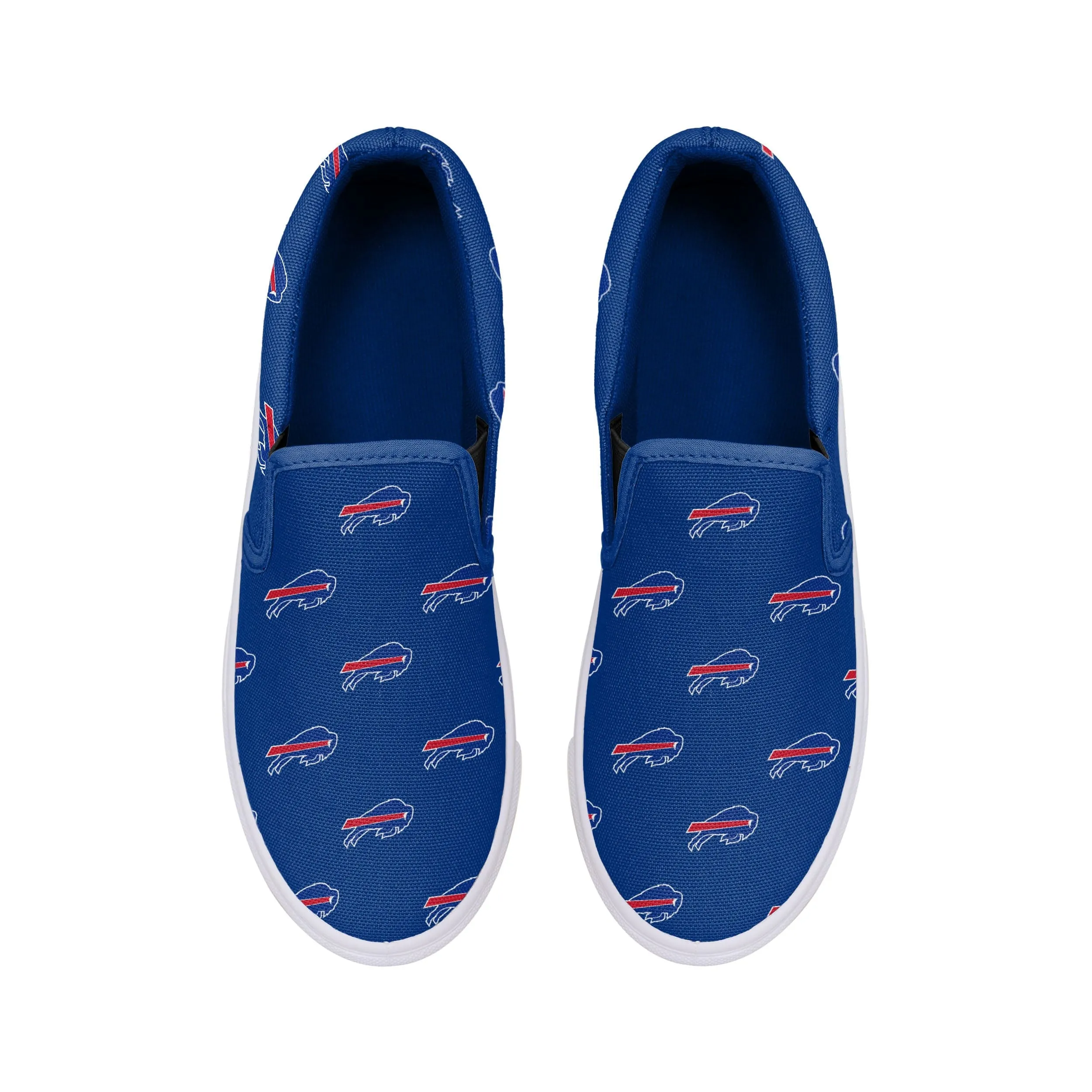 Buffalo Bills NFL Womens Repeat Logo Slip On Canvas Shoe