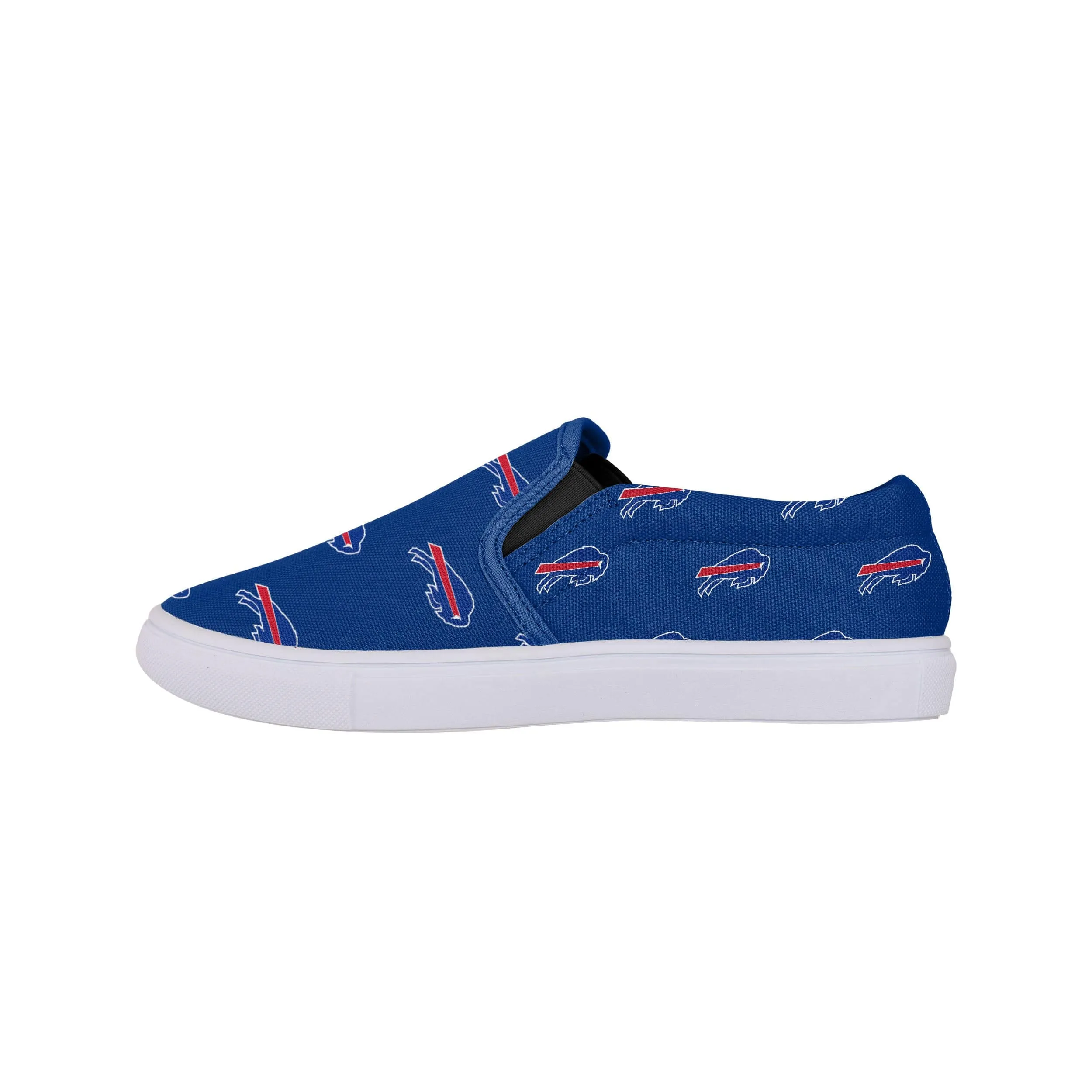 Buffalo Bills NFL Womens Repeat Logo Slip On Canvas Shoe