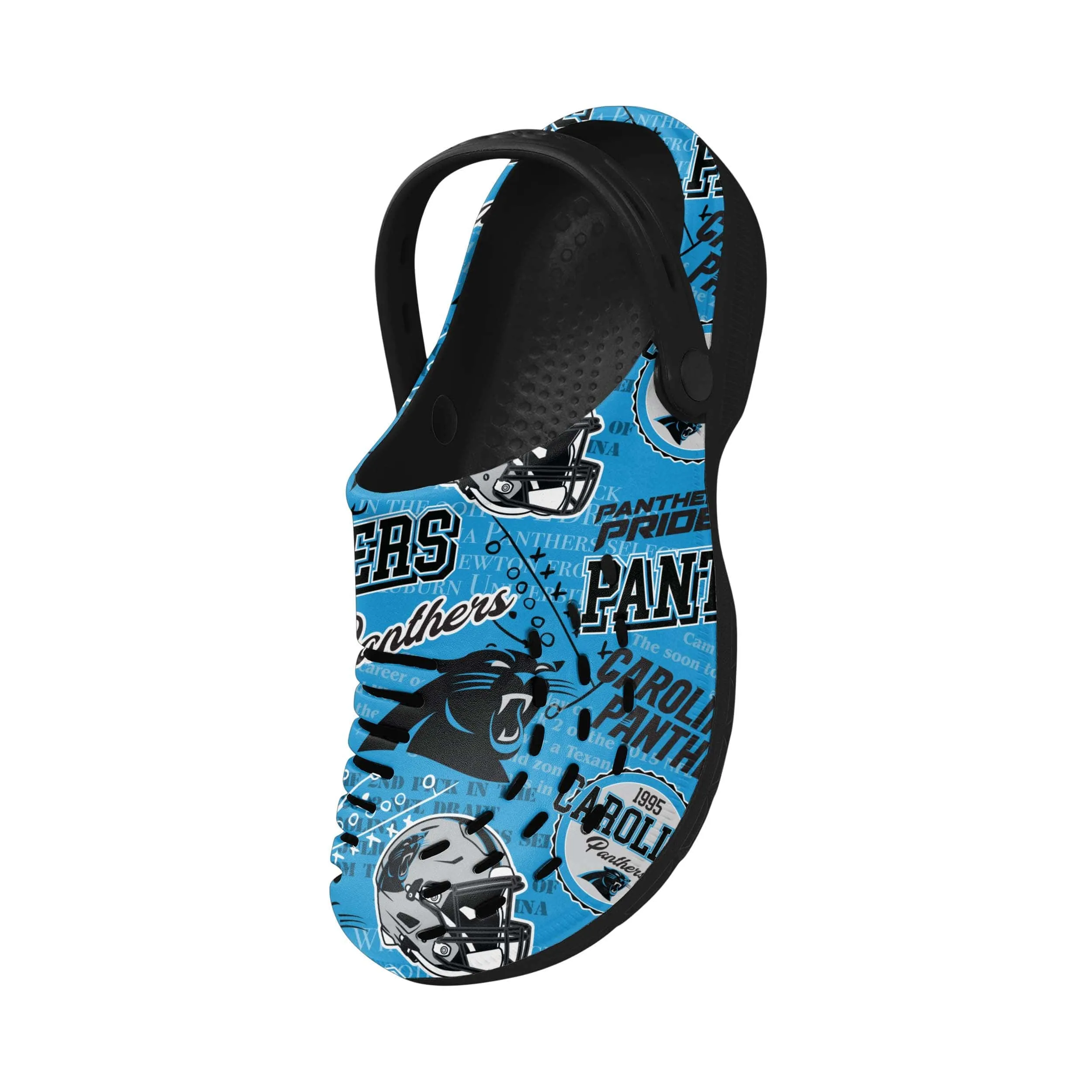 Carolina Panthers NFL Mens Historic Print Clog With Strap