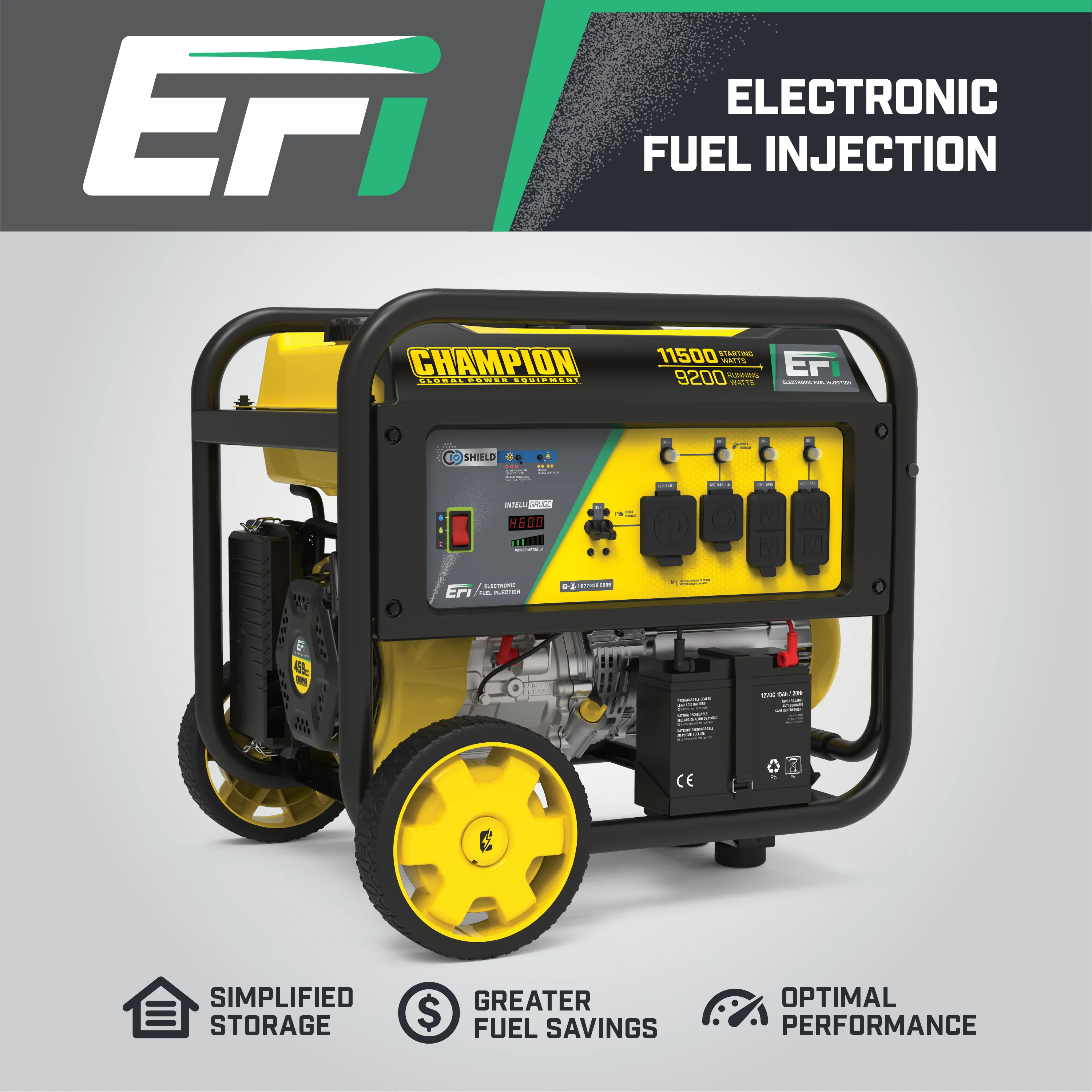 Champion 100485 9200W/11500W Electric Start CO Sense EFI Gas Generator New