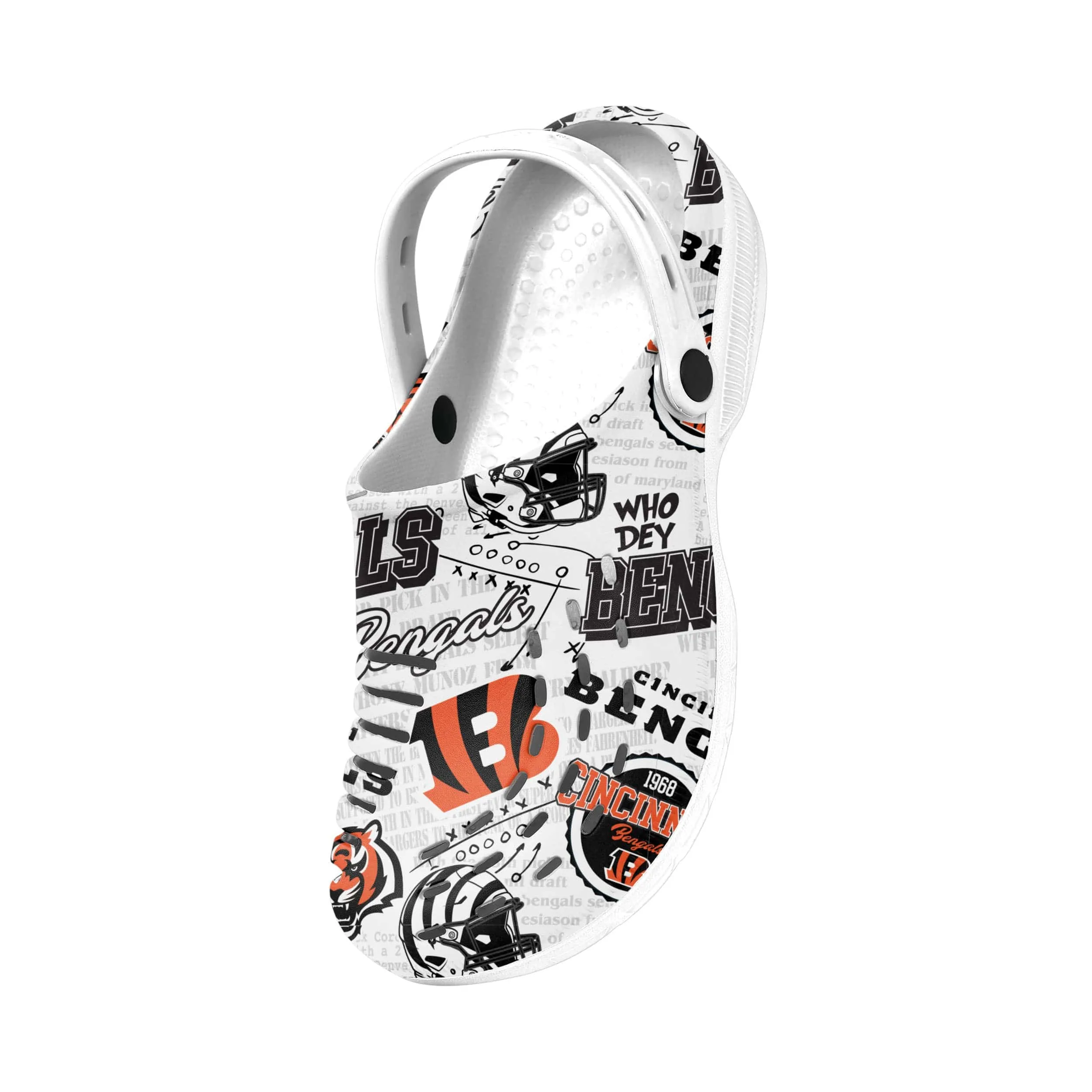 Cincinnati Bengals NFL Mens Historic Print Clog With Strap