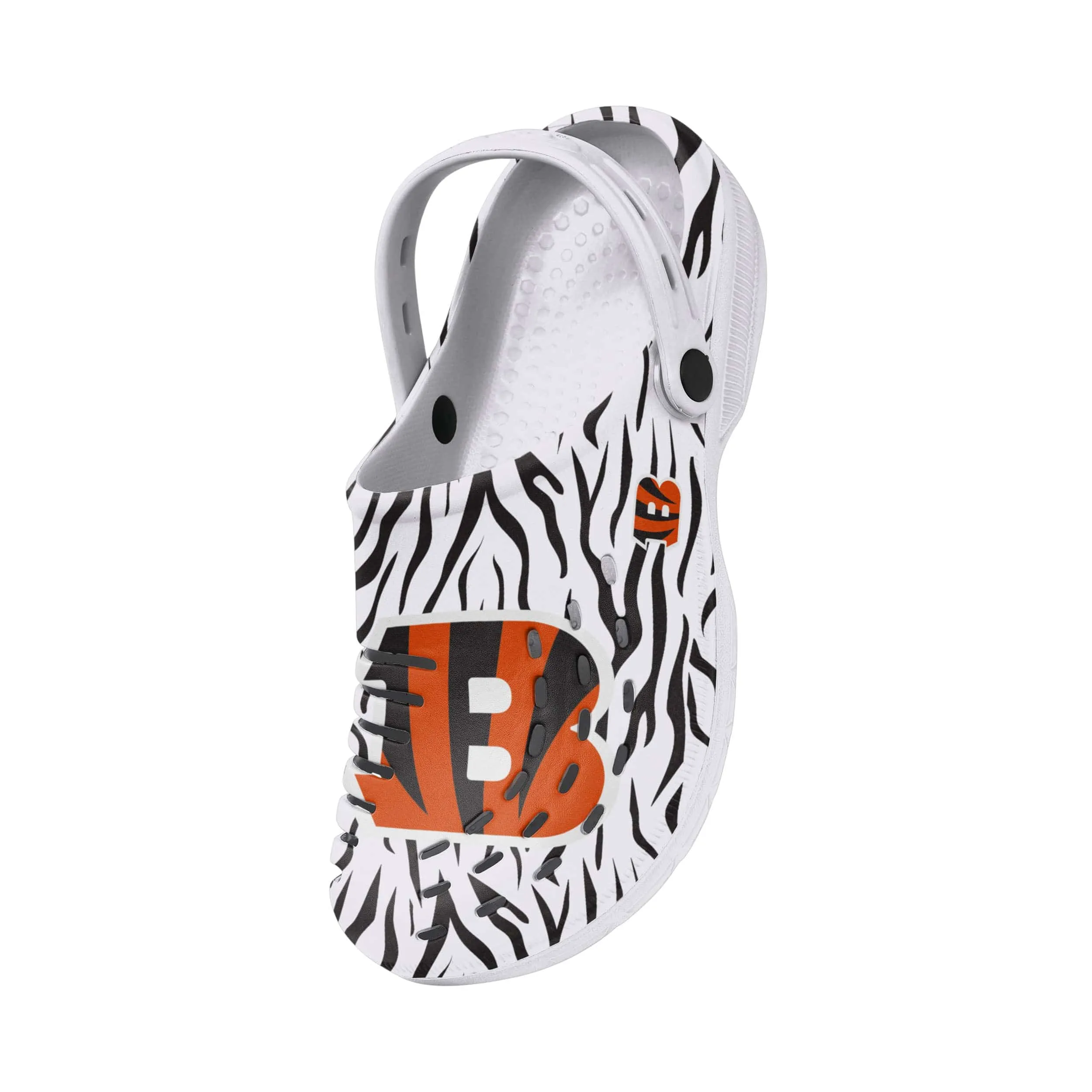 Cincinnati Bengals NFL Mens White Stripe Clog With Strap