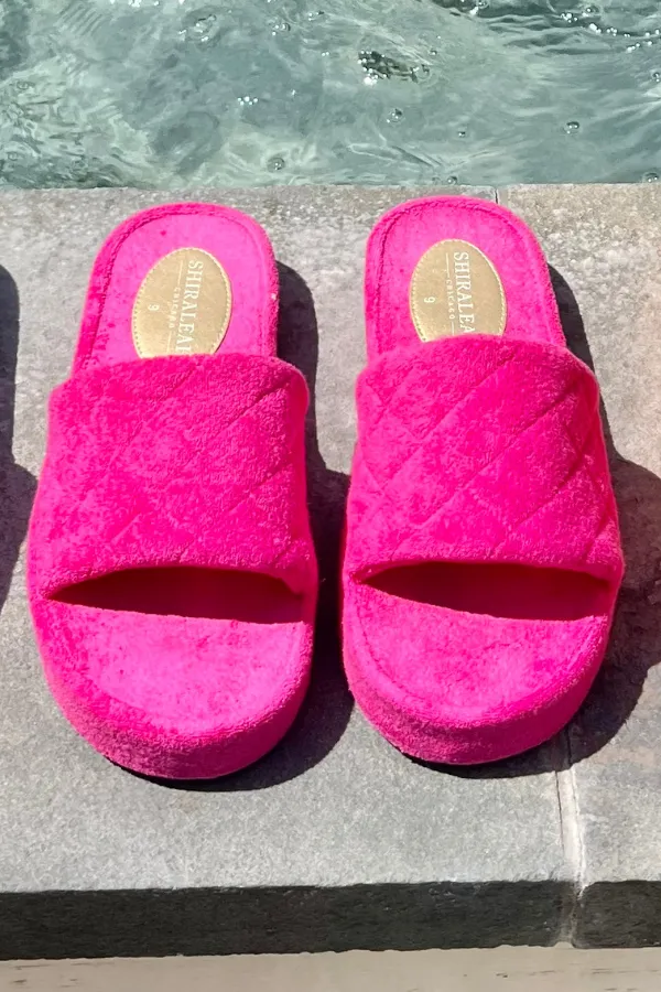 Cotton Shower or Pool Slides Fuchsia