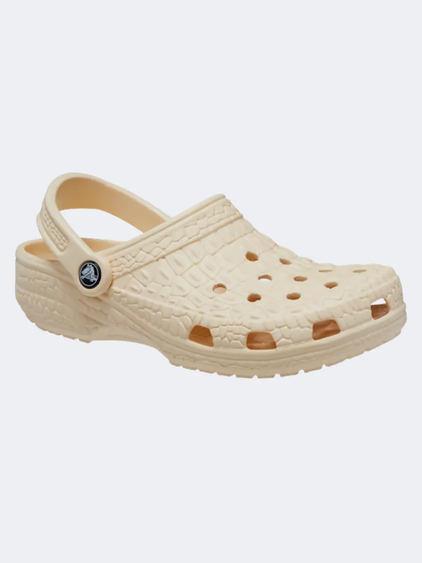 Crocs Classic Crocskin Clog Women Lifestyle Slippers Vanilla