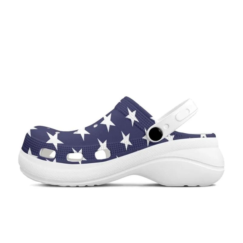 Custom Face American Flag Platform Hole Shoes Personalized Women's height increasing Clog Shoes Funny Slippers (DHL is not supported)