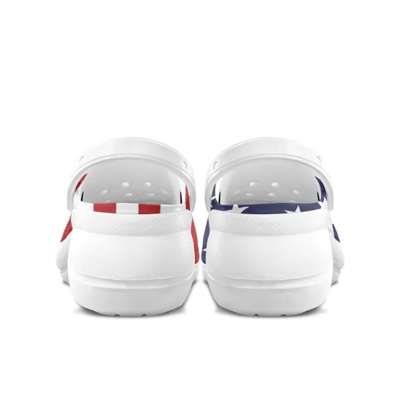 Custom Face American Flag Platform Hole Shoes Personalized Women's height increasing Clog Shoes Funny Slippers (DHL is not supported)