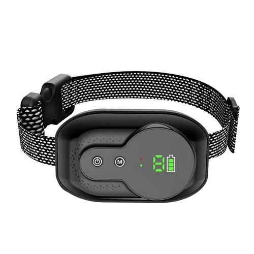 Dog Bark Collar Anti Barking Electric Training Collar Rechargeable Smart Anti-Bark Collar with Beep Vibration Shock Function 5 Intensity Levels - Black