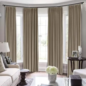 Double Pinch Pleat 100% Polyster Blackout Extra Long Curtains 2 Storey Window Hall Theater Room Attractive Draperies (1 Panel , 52" W by 108" L) { Taupe }