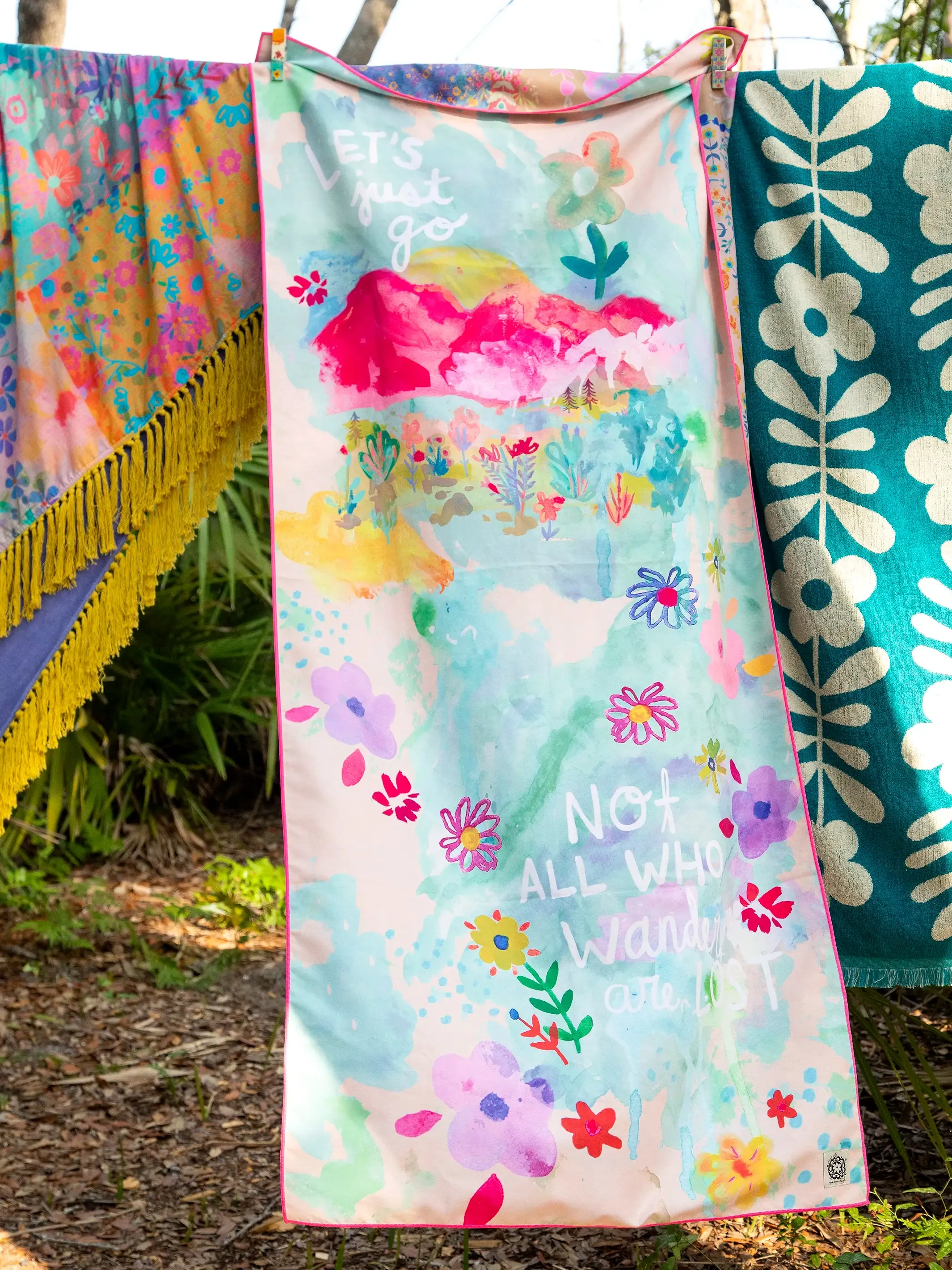 Double-Sided Microfiber Beach Towel - Let's Just Go