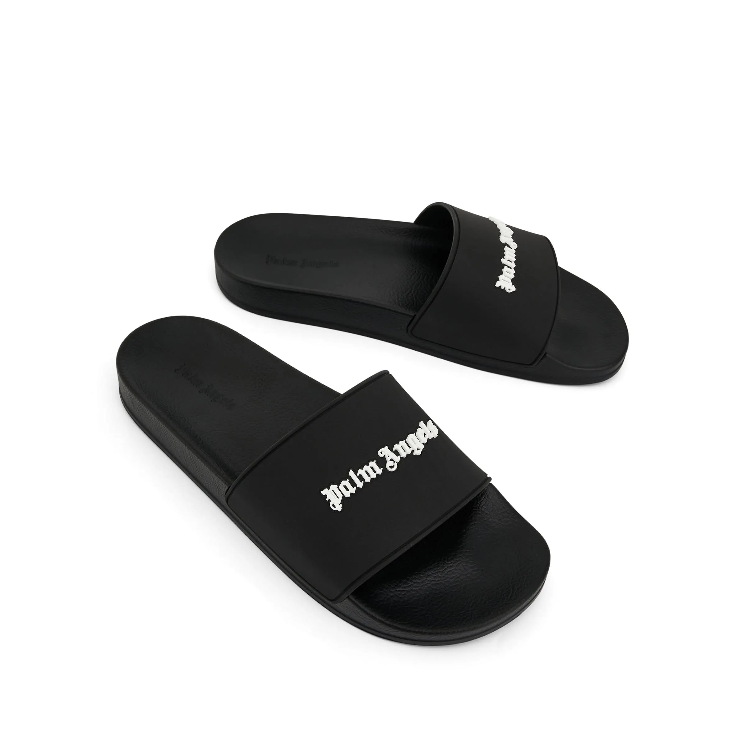 Essential Logo Pool Sliders in Black/White