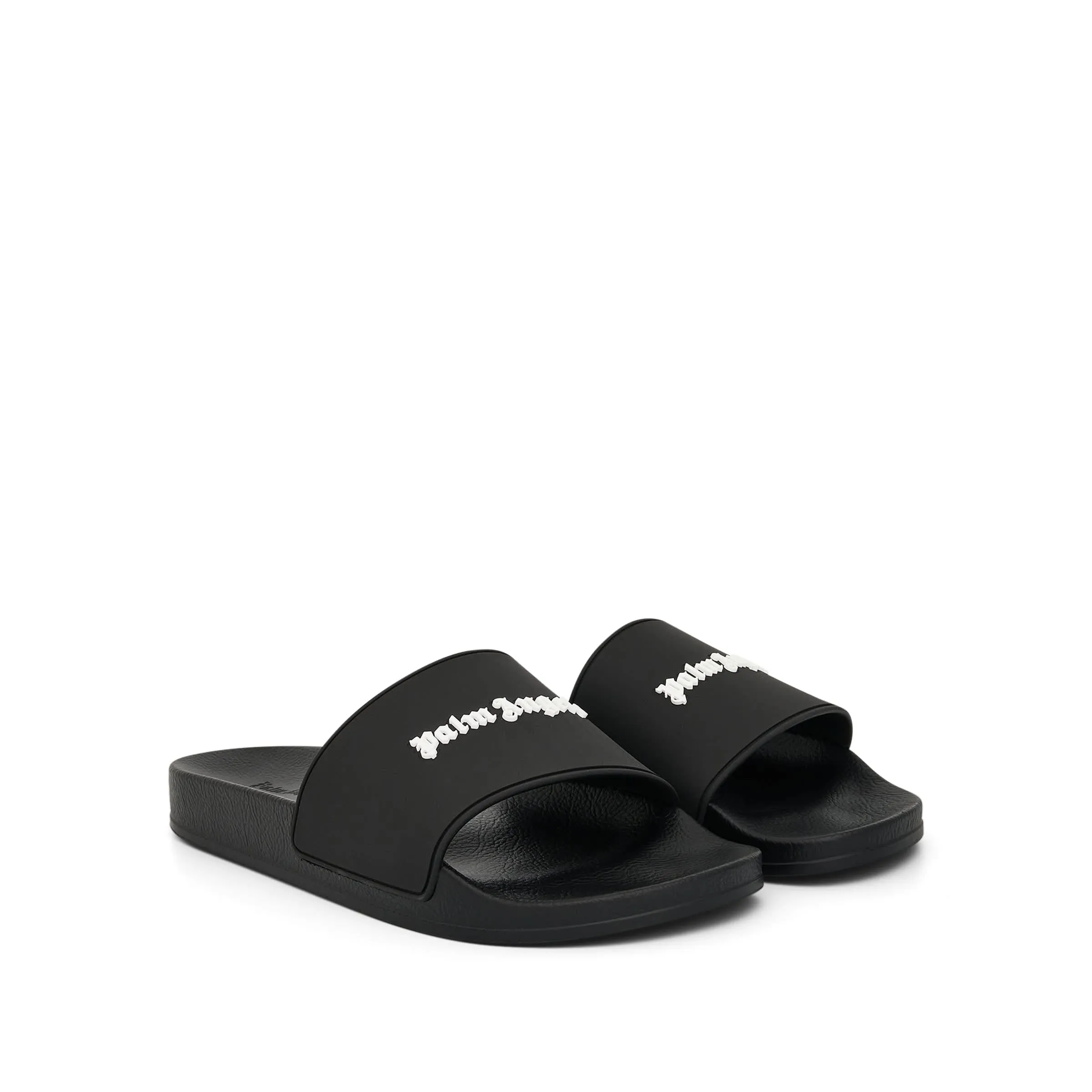 Essential Logo Pool Sliders in Black/White