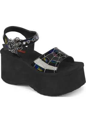 FUNN-10 [Black Holo Patent] | SANDALS [PREORDER]