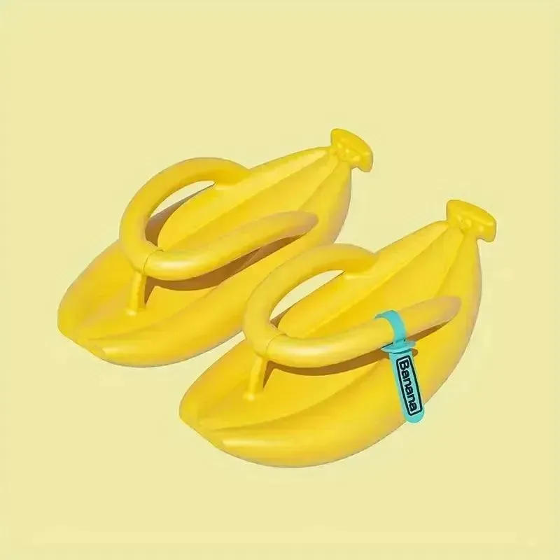 Funny Cartoon Banana Shaped Flip-Flops