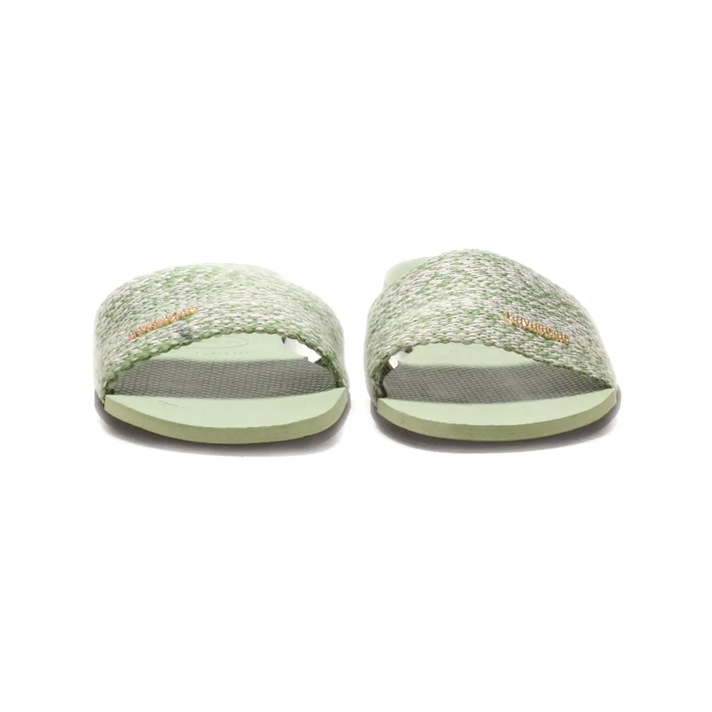 Havaianas Sliders Fabric Green Colour For Women