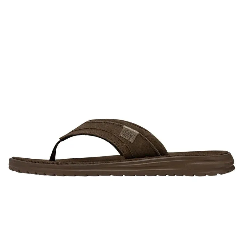 HEY DUDE Men's Sami Flip Flop (Saddle)