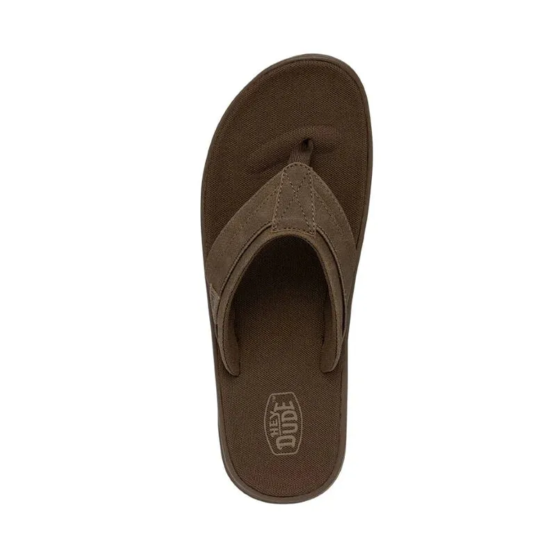 HEY DUDE Men's Sami Flip Flop (Saddle)