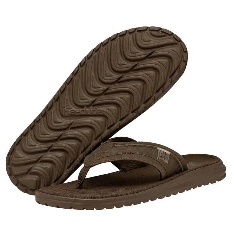 HEY DUDE Men's Sami Flip Flop (Saddle)