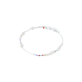 ILSA freshwater pearl ankle chain silver-plated