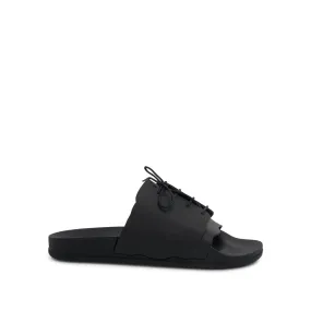 Lace Up Pool Slides in Black