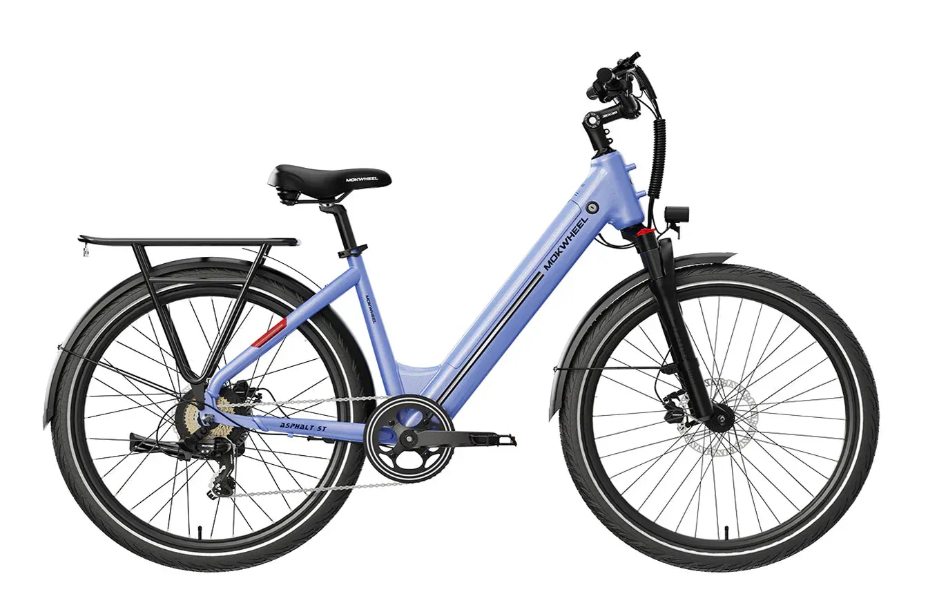 MOKWHEEL Asphalt ST 500 w Step Thru Ebike 27.5x2.4 Urban Electric Beach Cruiser eBike