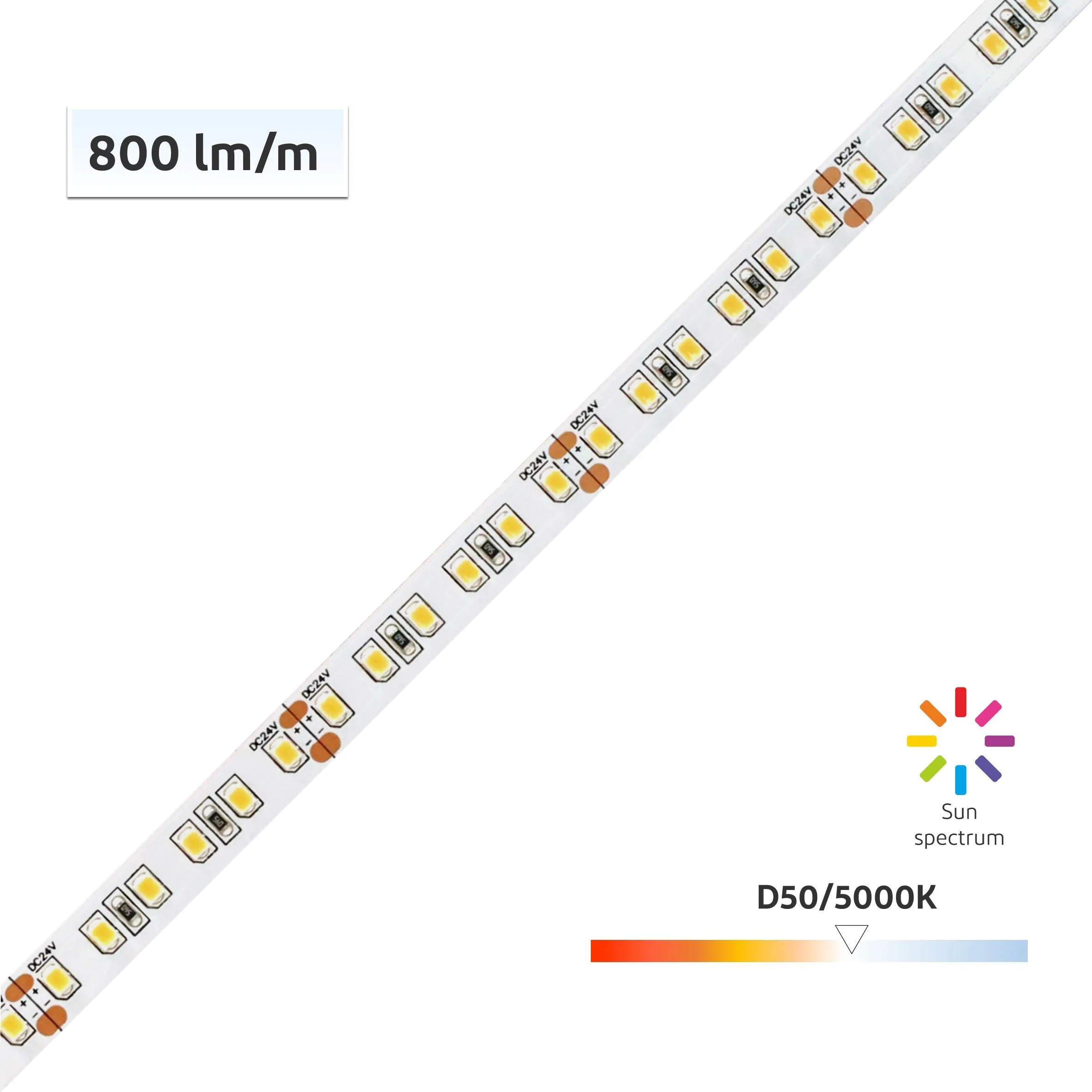 NormLite™  CRI 98 D50 Standard Illuminant LED Flexible Strip 5000K  (ISO3664:2000)  - 5m/Reel