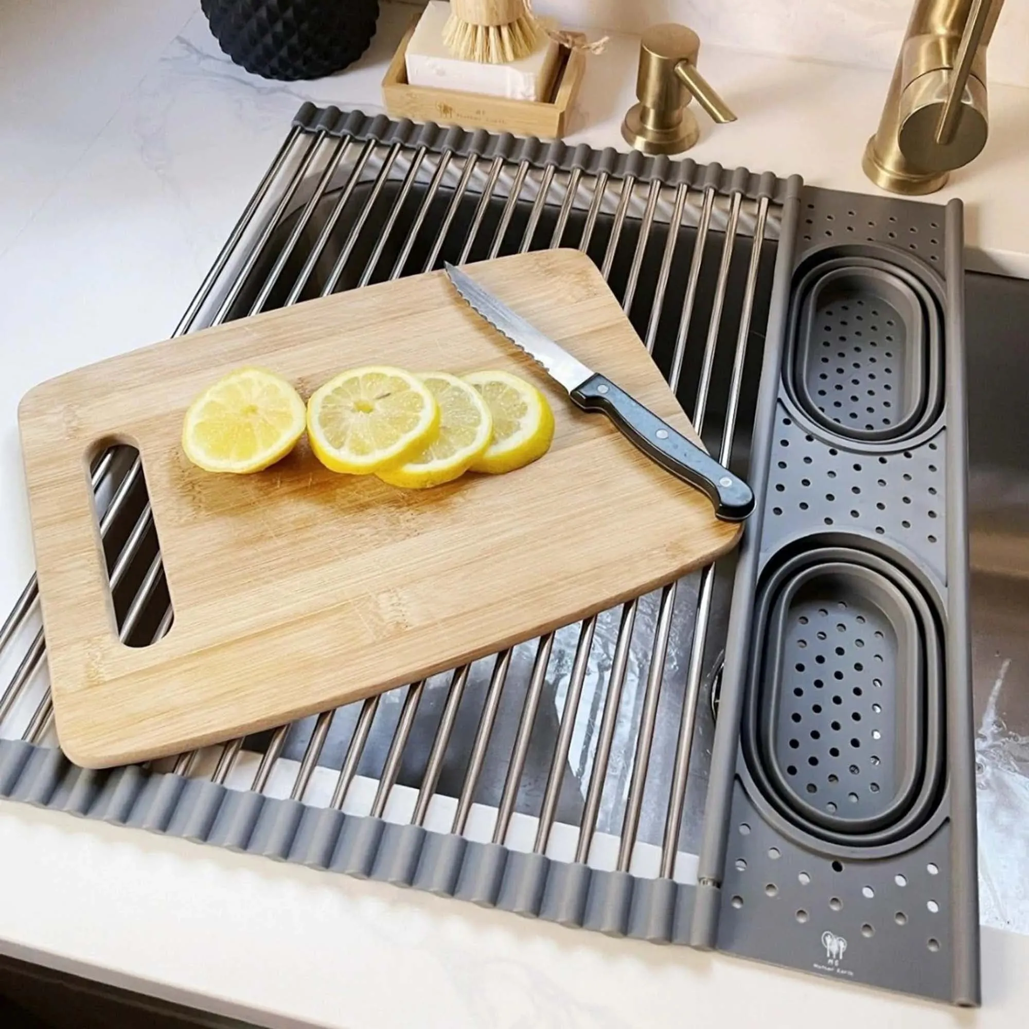 Roll up Silicone & Steel Dish Drying Rack