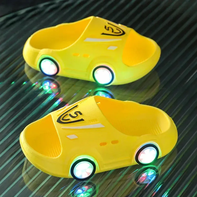 Summer Children LED Lights Slippers Baby Indoor Antiskid Sandals Boy Girl Luminous Shoes Kids Home Parent-child Flip Flops New