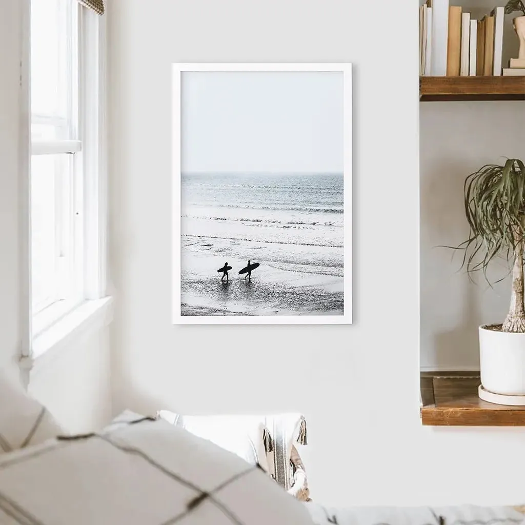 Summer Malibu Themed Wall Decor. Surfers on the Beach