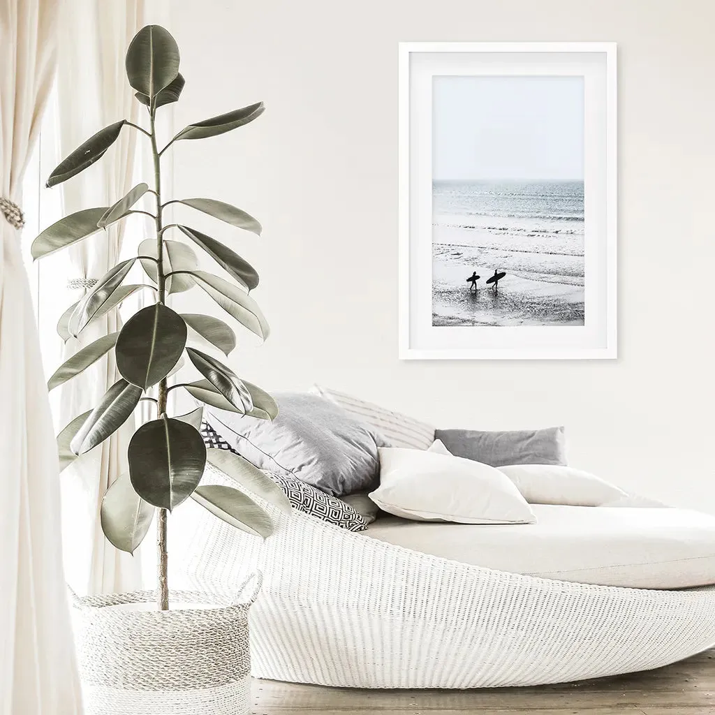 Summer Malibu Themed Wall Decor. Surfers on the Beach