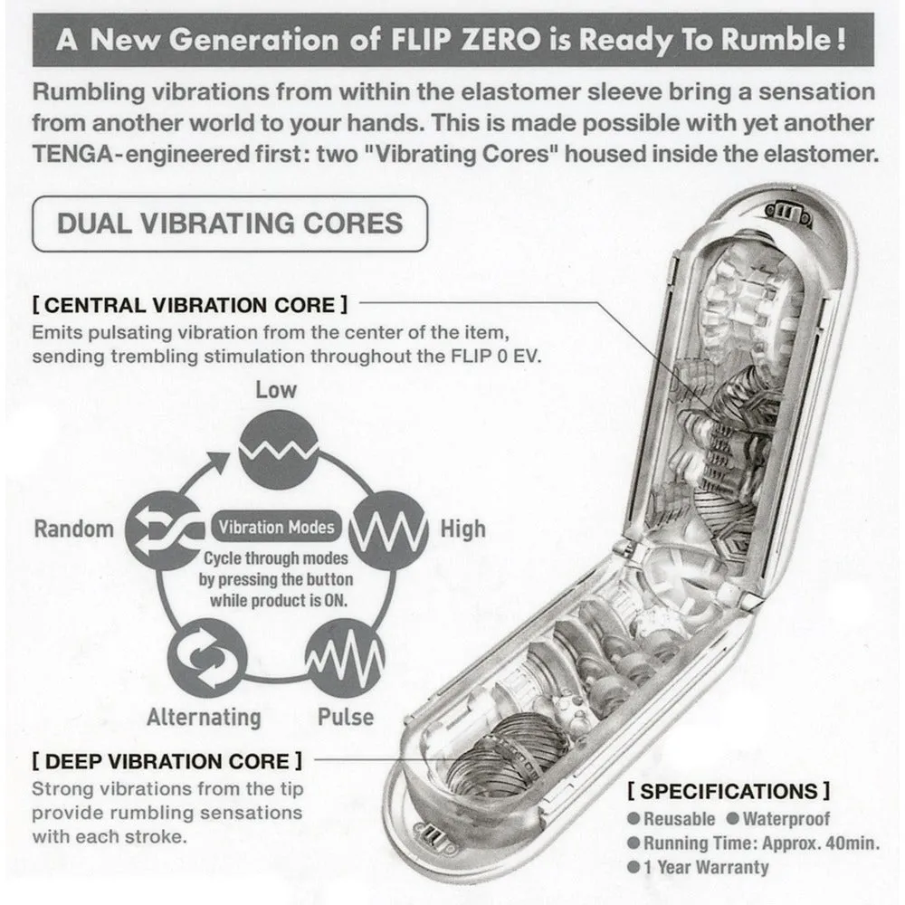 Tenga Flip Zero Vibrating Masturbator White