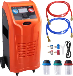 Vevor Fully Automatic Refrigerant Recovery Machine 1000W Dual Cylinder Built-in Compressor for R134A/R1234YF New