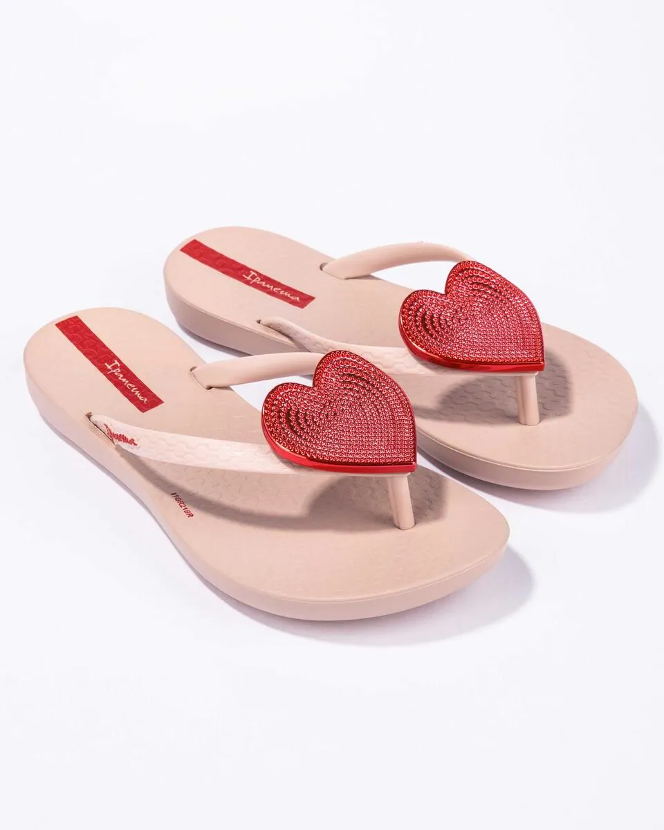 Wave Heart II Kids Flip Flop - Pink/Red