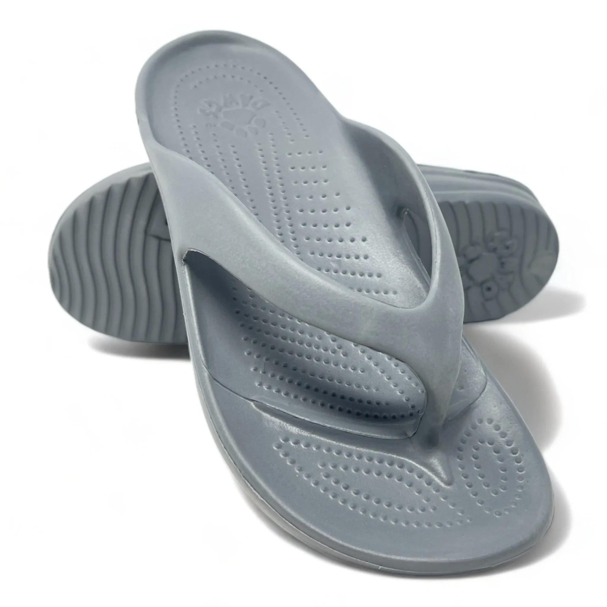 Women's Flip Flops - Flat Grey