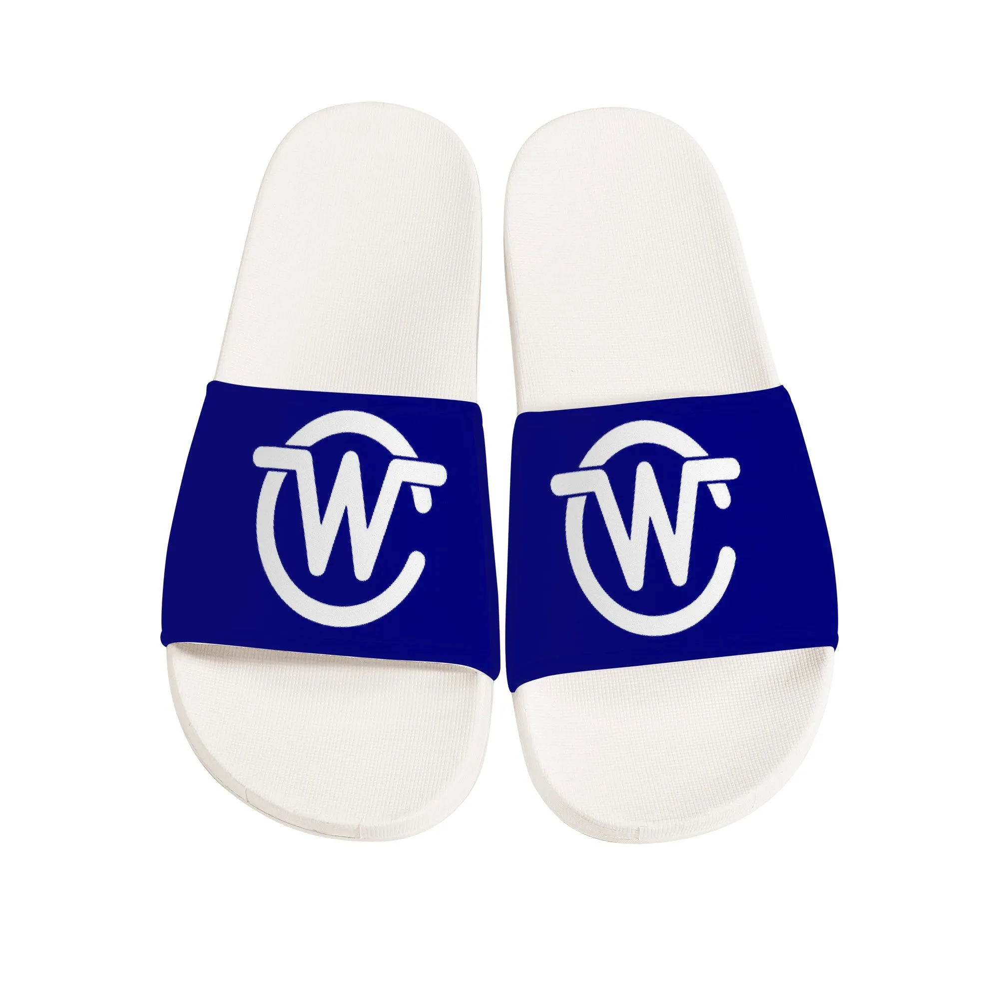 Woodcliff Lake Sandals V1 - White and Blue | Customized | Shoe Zero