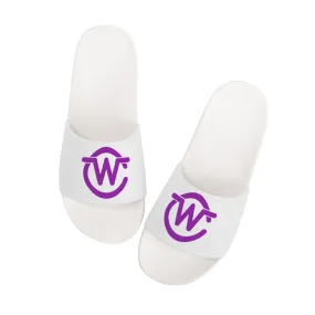 Woodcliff Lake Sandals V2 - White and Purple | Customized | Shoe Zero