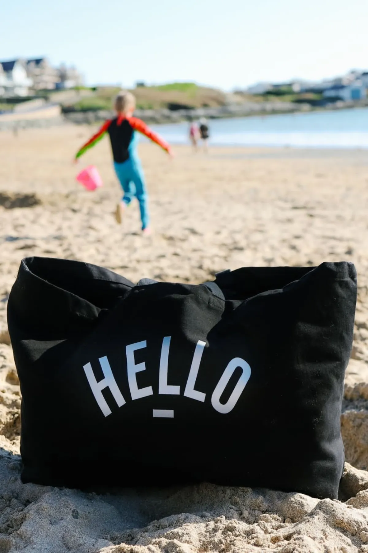 XL Hello Beach Bag - Black